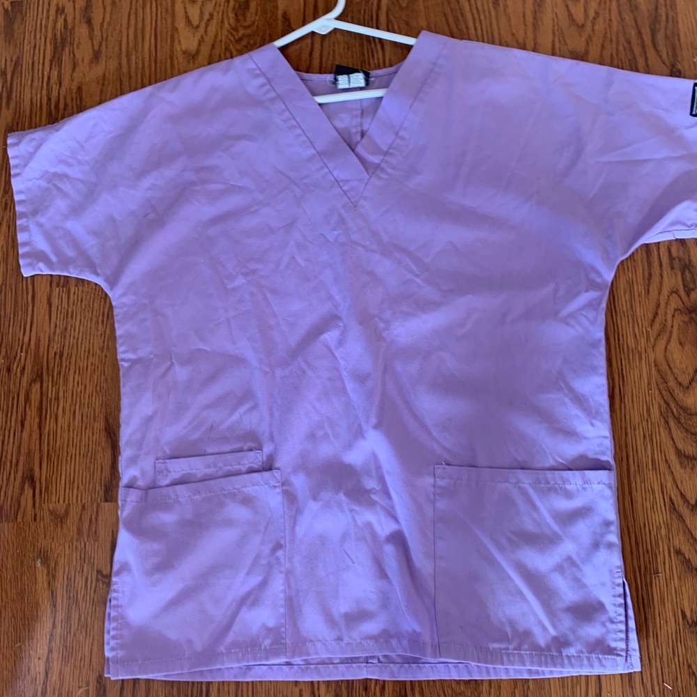 Cherokee Lavender Workwear Top with Logo Patch